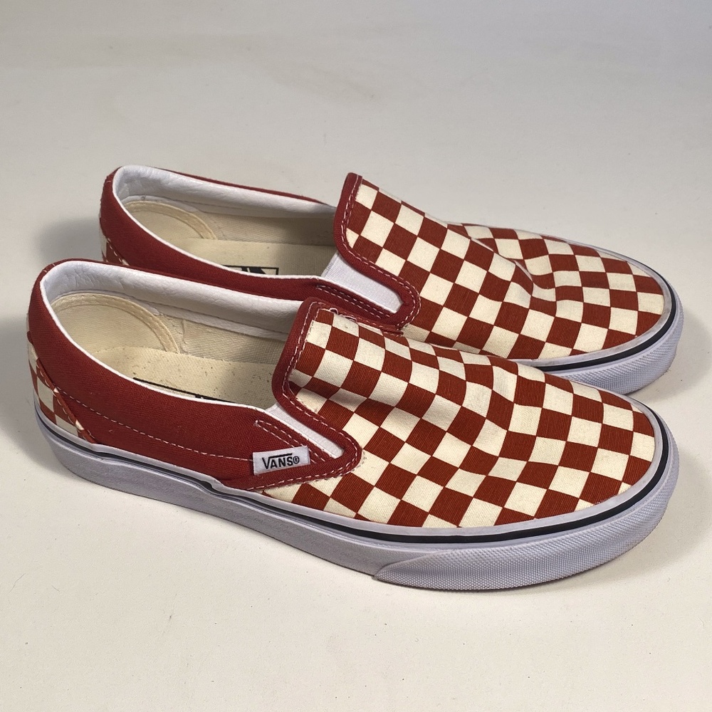 Vans Checkerboard Canvas Slip on Shoes Women 8.5